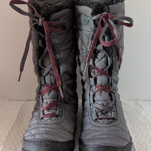 Columbia Women's Quilted Winter Boots - Gray and Burgundy